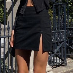 Black Mini Skirt w/ Slit